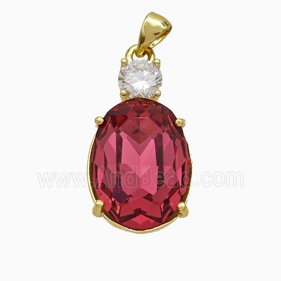 Copper Pendant Pave Zircon, Gold Plated