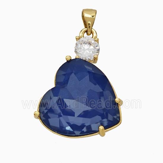 Copper Pendant Pave Zircon, Gold Plated