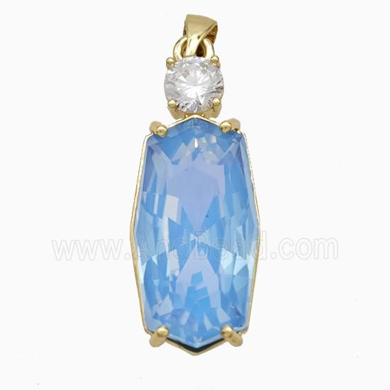 Copper Pendant Pave Zircon, Gold Plated