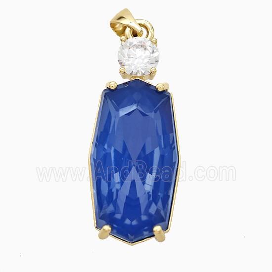 Copper Pendant Pave Zircon, Gold Plated