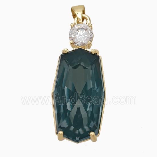 Copper Pendant Pave Zircon, Gold Plated