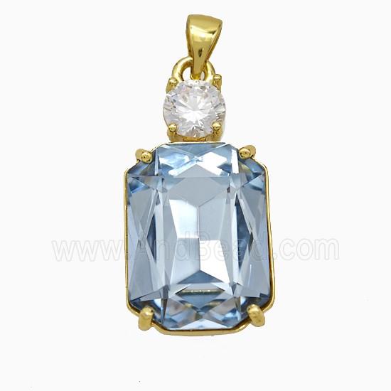 Copper Pendant Pave Zircon, Gold Plated