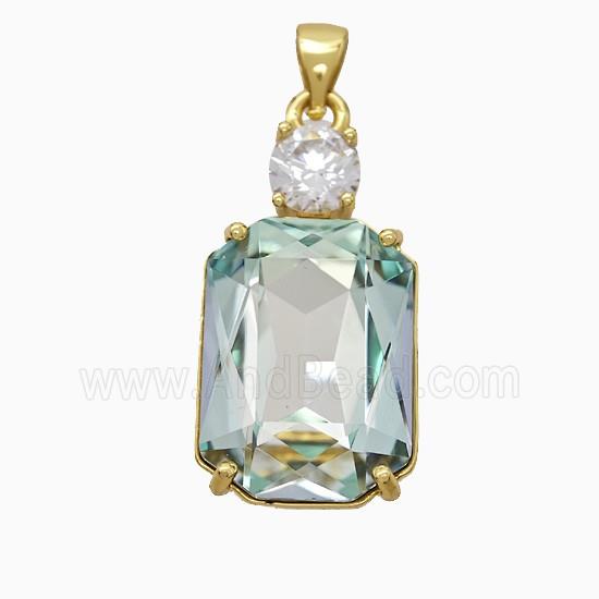 Copper Pendant Pave Zircon, Gold Plated