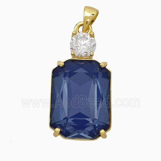 Copper Pendant Pave Zircon, Gold Plated