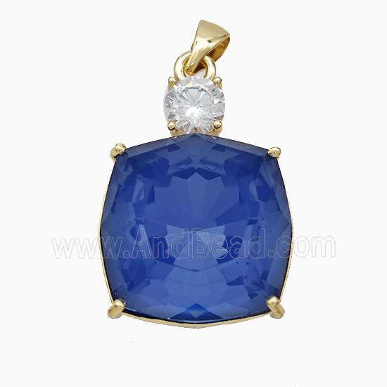 Copper Pendant Pave Zircon, Gold Plated
