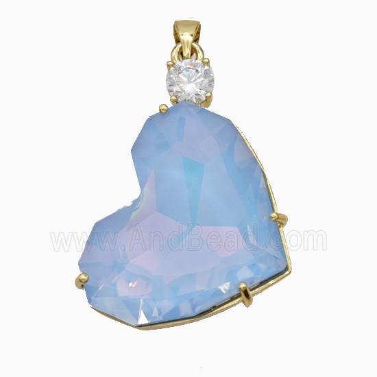 Copper Pendant Pave Zircon, Gold Plated