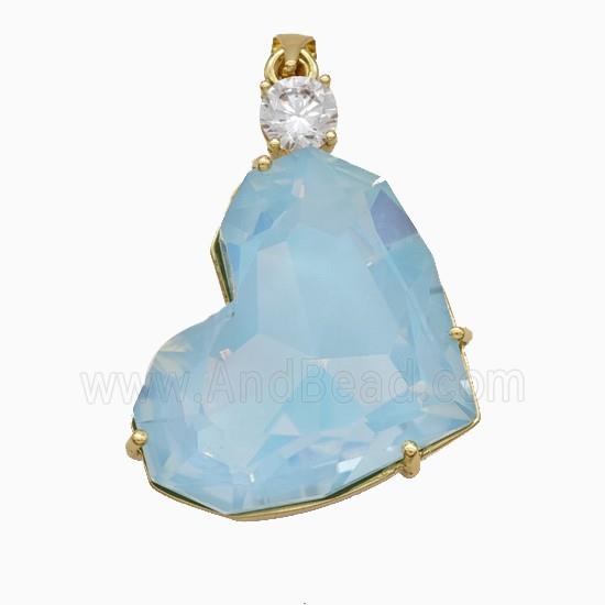 Copper Pendant Pave Zircon, Gold Plated