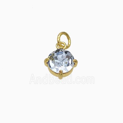 Copper Pendant Pave Crystal Glass Gold Plated