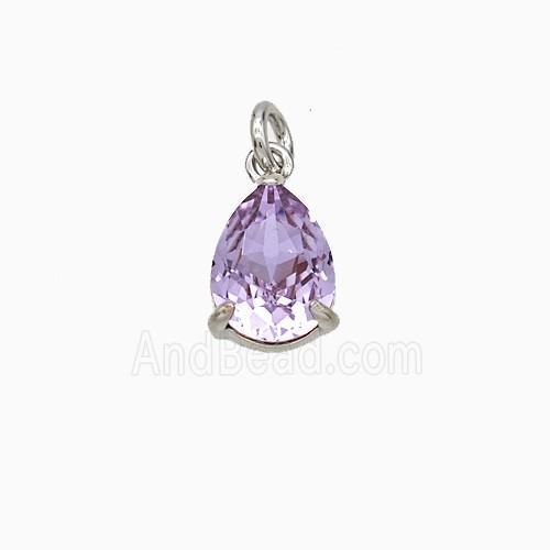 Copper Pendant pave zircon, Gold Plated