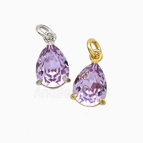 Copper Pendant pave zircon, Gold Plated