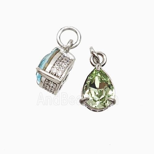 Copper Pendant pave zircon, Gold Plated