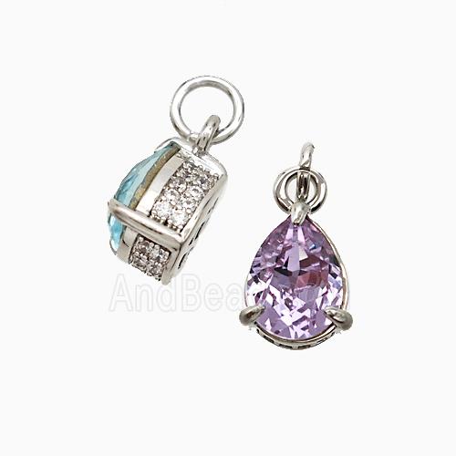 Copper Pendant pave zircon, Gold Plated