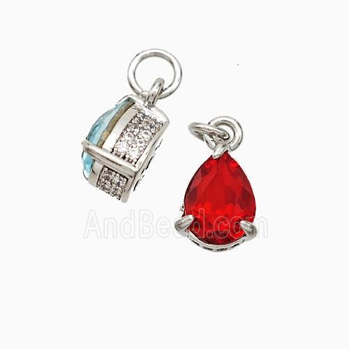 Copper Pendant pave zircon, Gold Plated