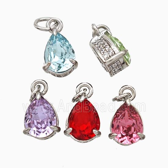 Copper Pendant pave zircon, Gold Plated