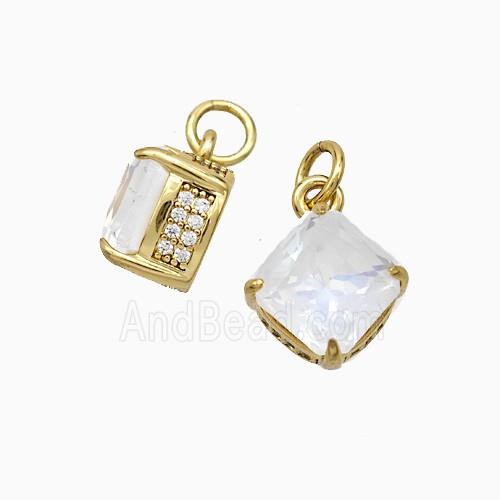 Copper Pendant pave zircon, Gold Plated