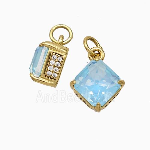 Copper Pendant pave zircon, Gold Plated