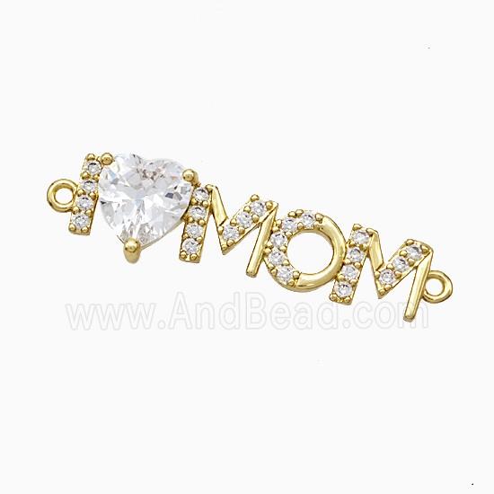 Copper Pendant pave zircon, Gold Plated