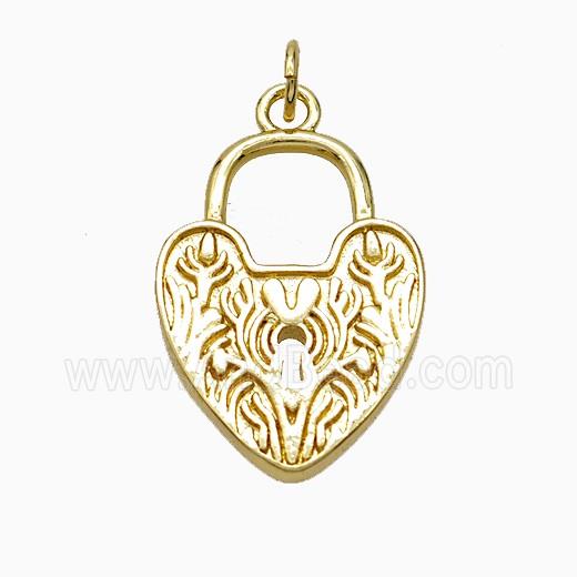 Copper Pendant pave zircon, Gold Plated