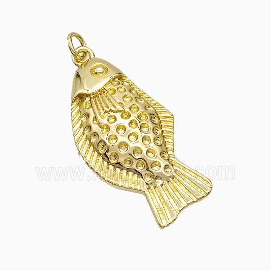 Copper Pendant pave zircon, Gold Plated
