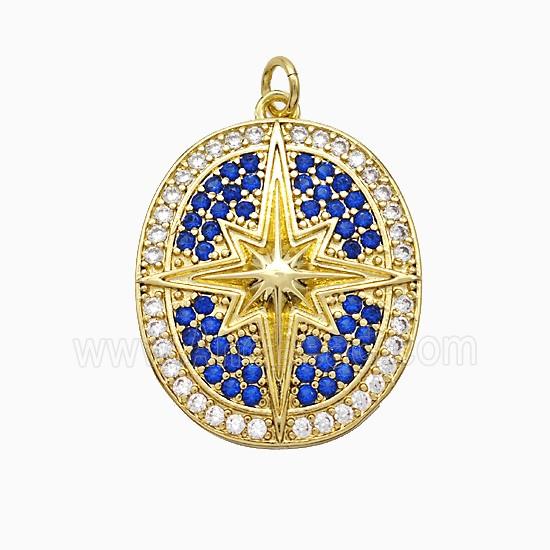 Copper Pendant pave zircon, Gold Plated