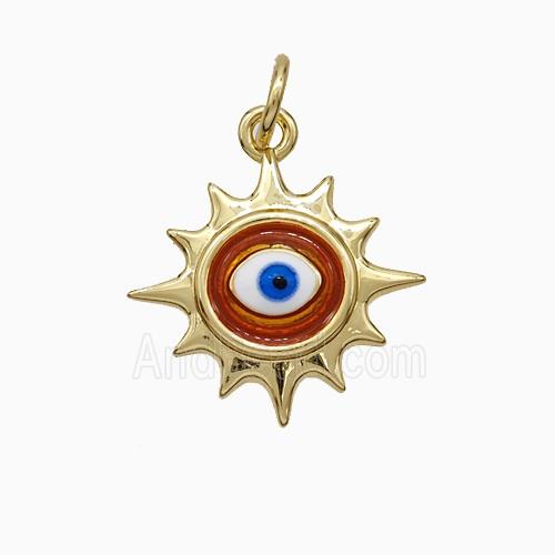 Copper Pendant pave zircon, Gold Plated