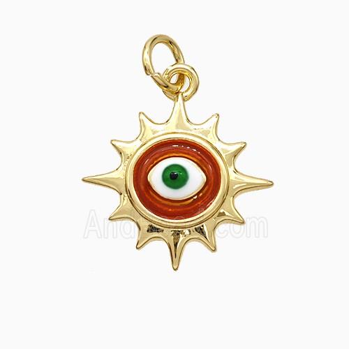 Copper Pendant pave zircon, Gold Plated