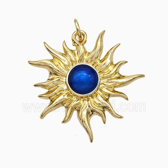 Copper Pendant pave zircon, Gold Plated