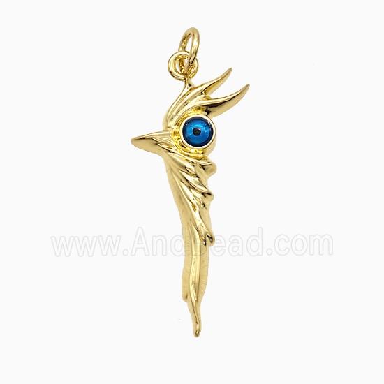 Copper Pendant pave zircon, Gold Plated