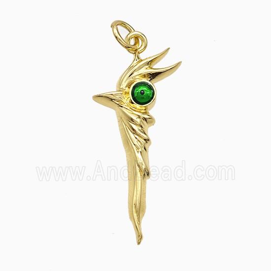 Copper Pendant pave zircon, Gold Plated