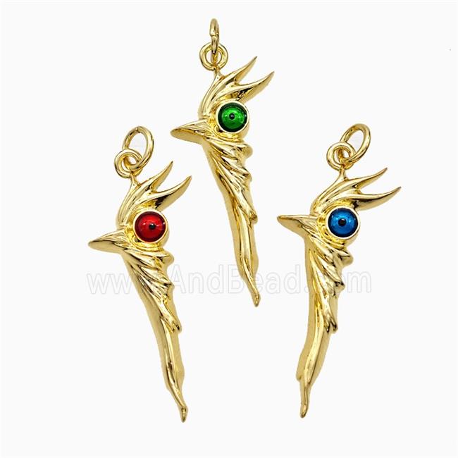 Copper Pendant pave zircon, Gold Plated