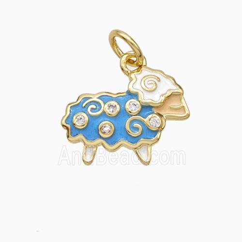 Copper Pendant pave zircon, Gold Plated