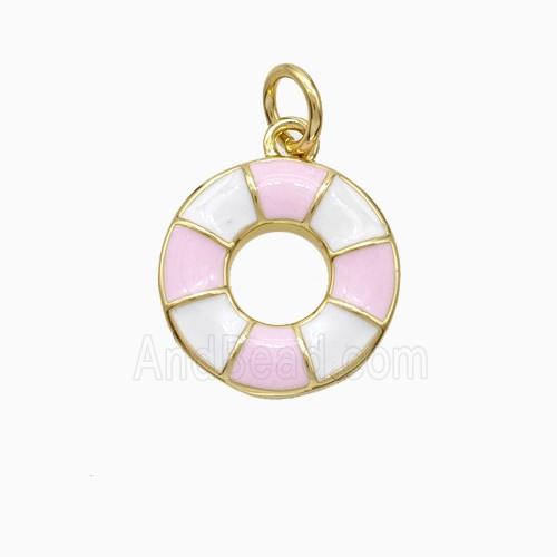 Copper Pendant pave zircon, Gold Plated