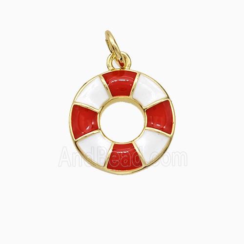 Copper Pendant pave zircon, Gold Plated
