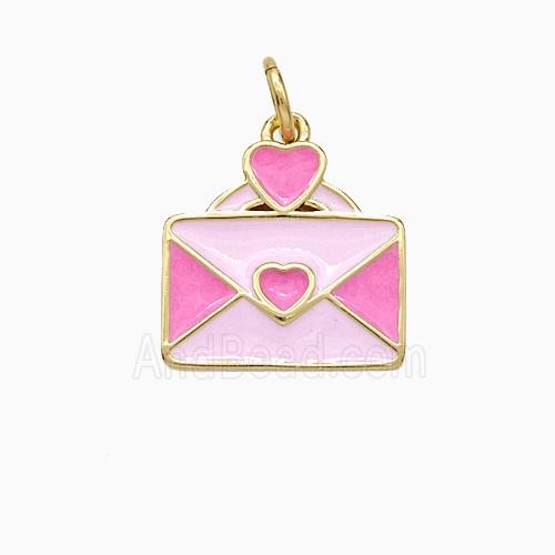 Copper Pendant pave zircon, Gold Plated
