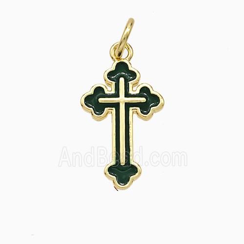 Copper Pendant pave zircon, Gold Plated