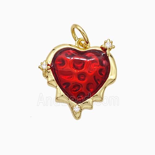 Copper Pendant pave zircon, Gold Plated