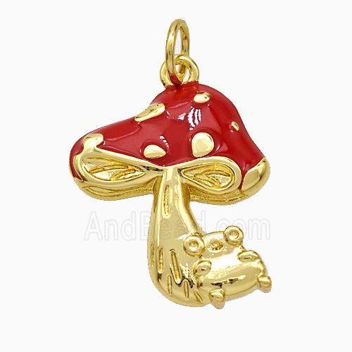 Copper Pendant pave zircon, Gold Plated