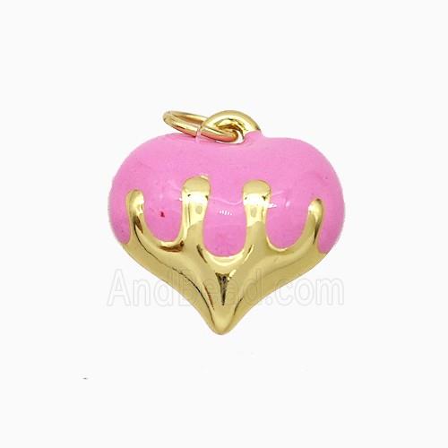 Copper Pendant pave zircon, Gold Plated