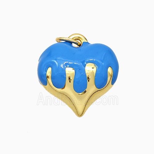 Copper Pendant pave zircon, Gold Plated