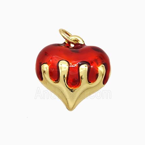 Copper Pendant pave zircon, Gold Plated