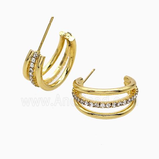 Copper Pendant pave zircon, Gold Plated