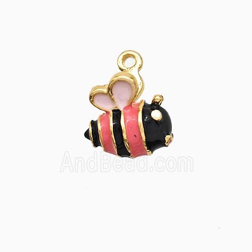 Copper Earring pave zircon, Gold Plated