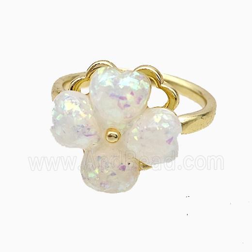 Copper Earring pave zircon, Gold Plated