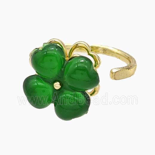 Copper Ring pave Resin bead, Gold Plated