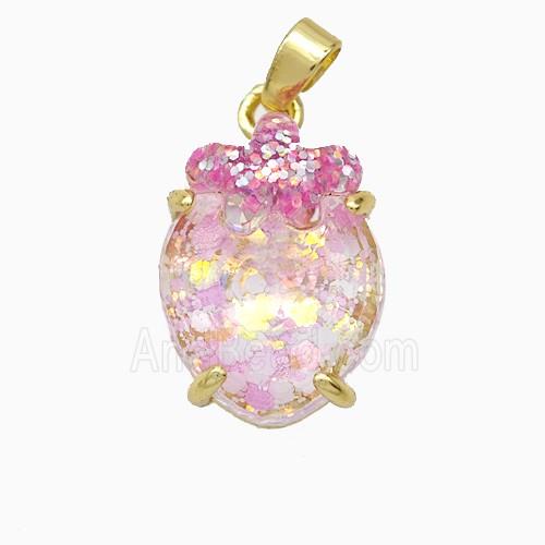 Acrylic Oval Pendant With Starfish Copper Gold Plated