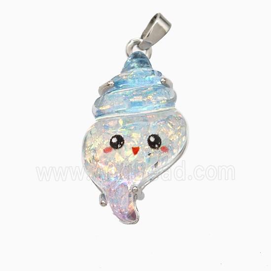 Conch Shell Charms Acrylic Pendant Copper Platinum Plated