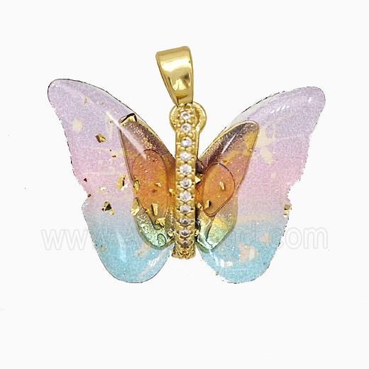 Acrylic Butterfly Pendant Copper Gold Plated