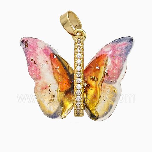 Acrylic Butterfly Pendant Copper Gold Plated