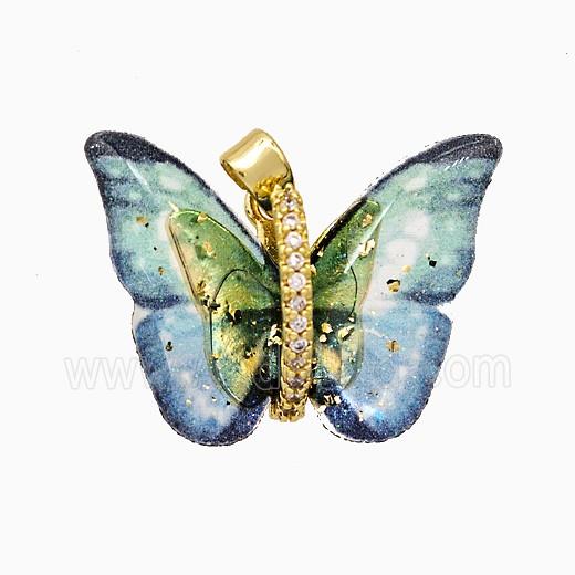 Acrylic Butterfly Pendant Copper Gold Plated