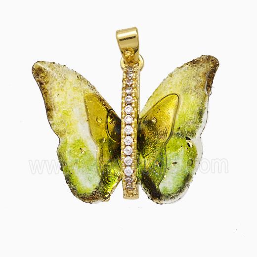 Acrylic Butterfly Pendant Copper Gold Plated